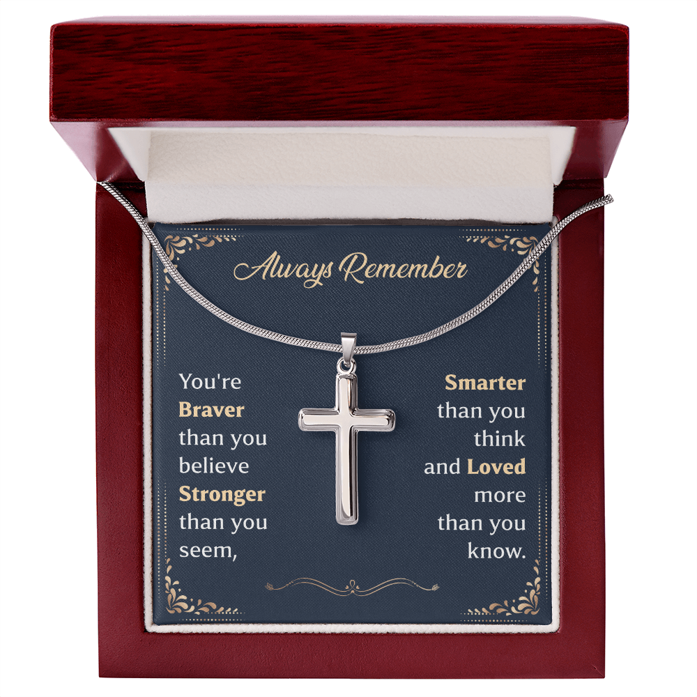 Christian Cross Necklace for Him Message Card Gift