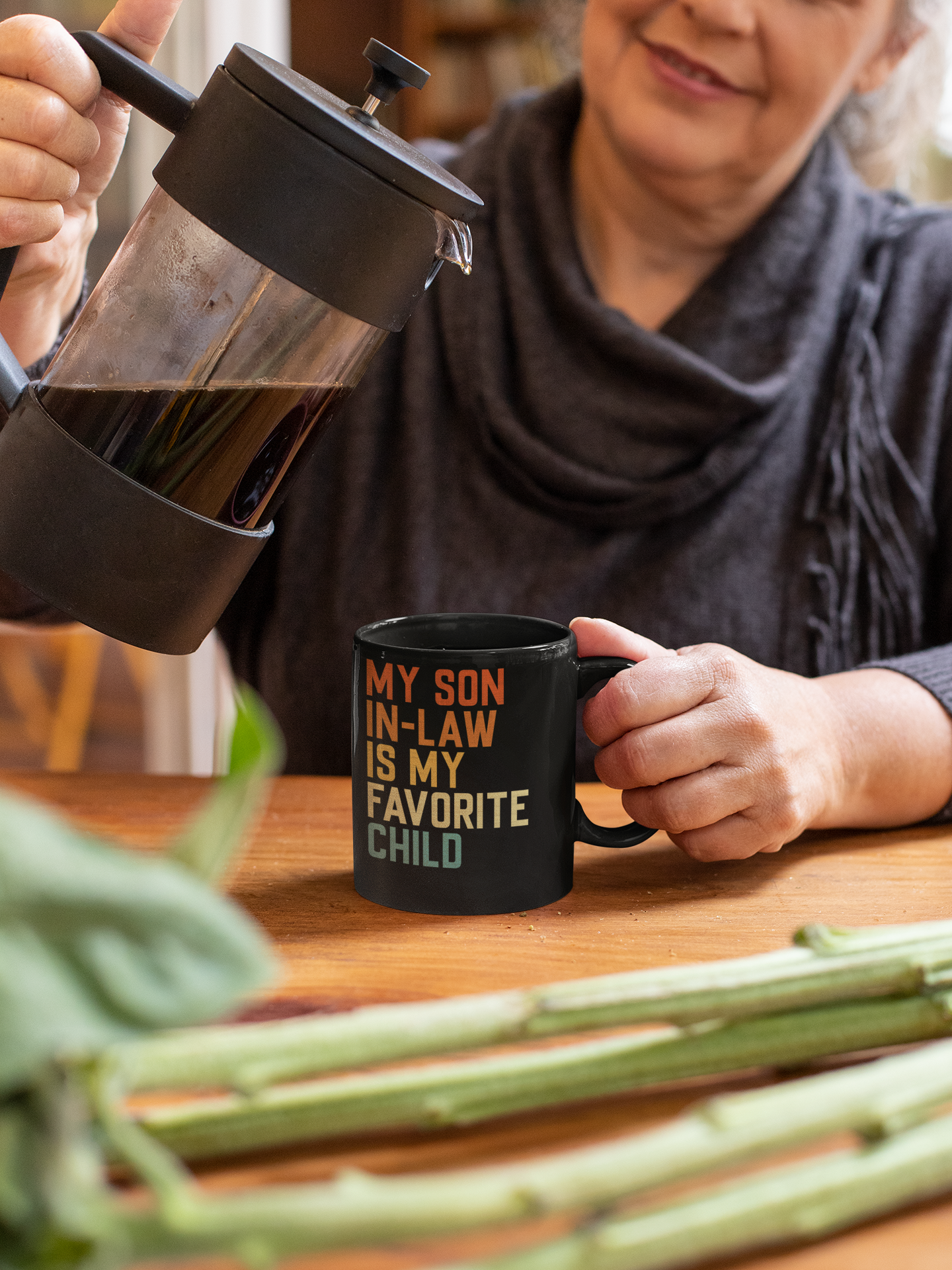 Funny Son-In-Law Gift Black Mug – My Son-In-Law Is My Favorite Child