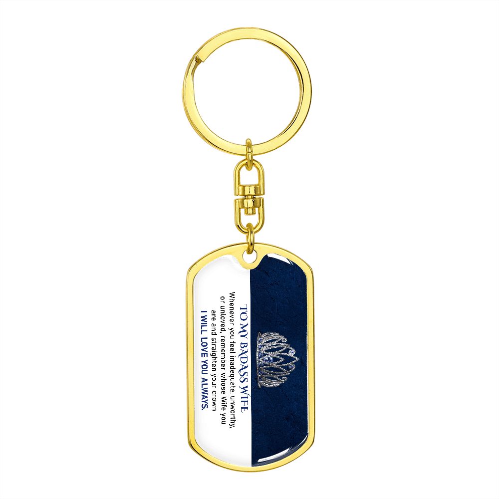 To My Badass Wife Keychain For Wife From Husband
