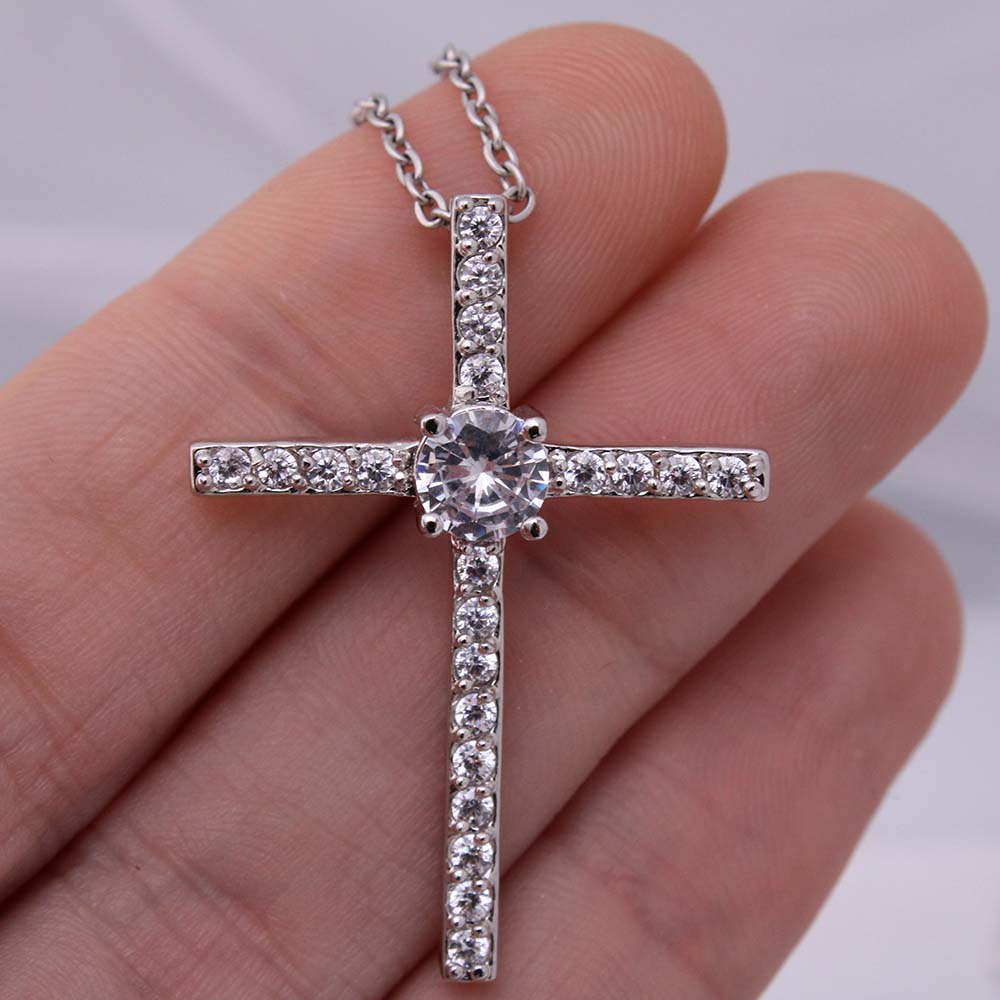 To My Husband Cross Necklace From Wife - Cross Necklace Gift For Man Birthday Valentine's Day