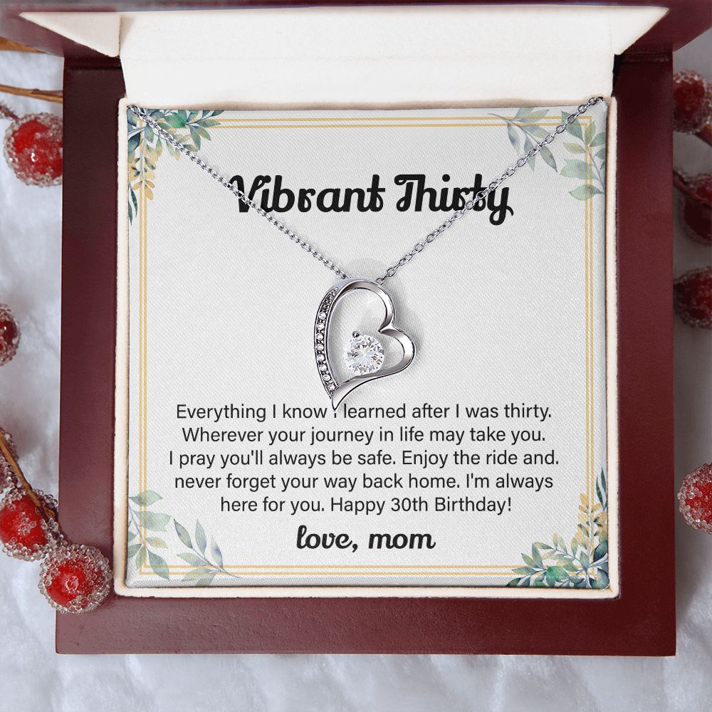30th Birthday Necklace Gift for Daughter from Mom