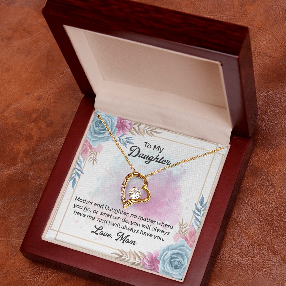 To My Daughter Necklace | Mother And Daughter, No Matter Where You Go, or What We Do Love Mom | Mother Daughter Necklace