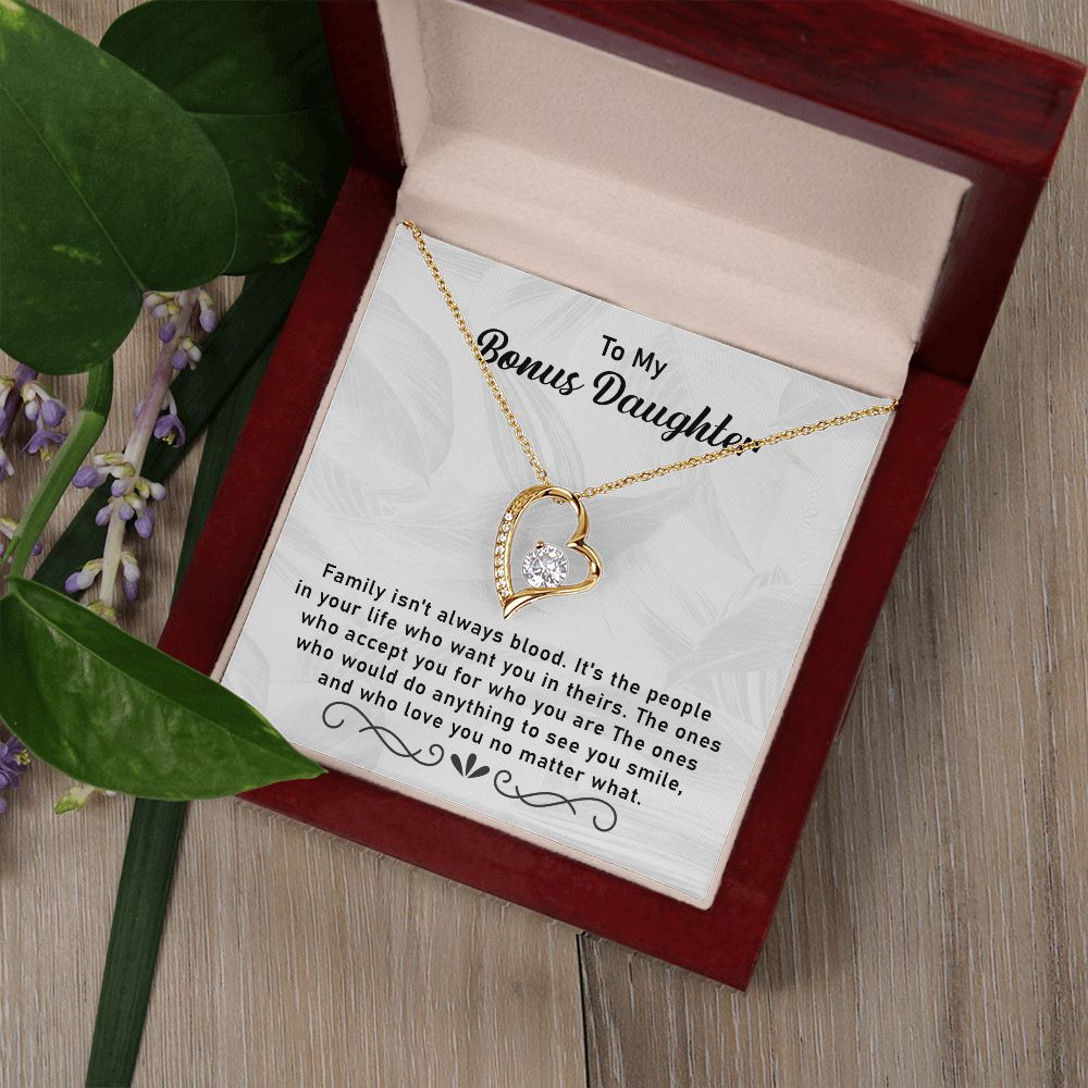 Bonus Daughter Necklace Gift – Family Isn't Always Blood Gift from Stepmom or Stepfather