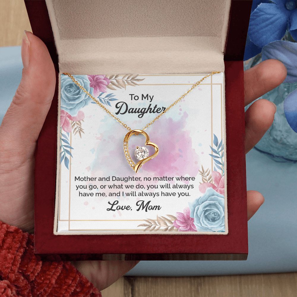 To My Daughter Necklace | Mother And Daughter, No Matter Where You Go, or What We Do Love Mom | Mother Daughter Necklace