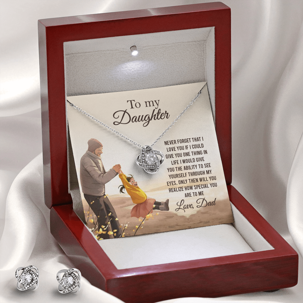 Daughter Necklace Gift from Dad – with Heartfelt Message Card
