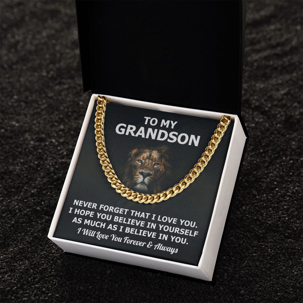 To my grandson - Never forget that I love you. I will love you forever and always