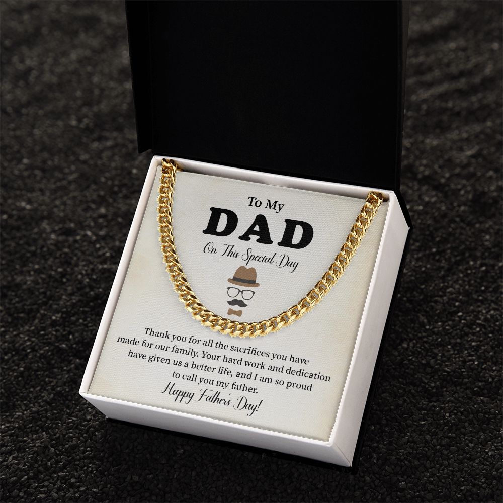 To My Dad Necklace, Gift For Dad On Father’s Day