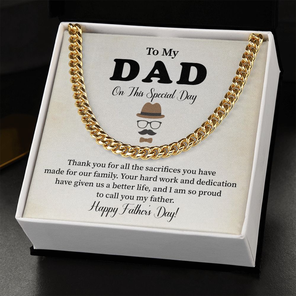 To My Dad Necklace, Gift For Dad On Father’s Day