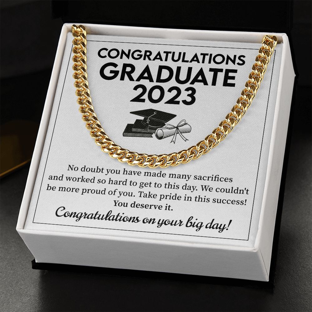 Personalized Graduation Cuban Chain Necklace Gift