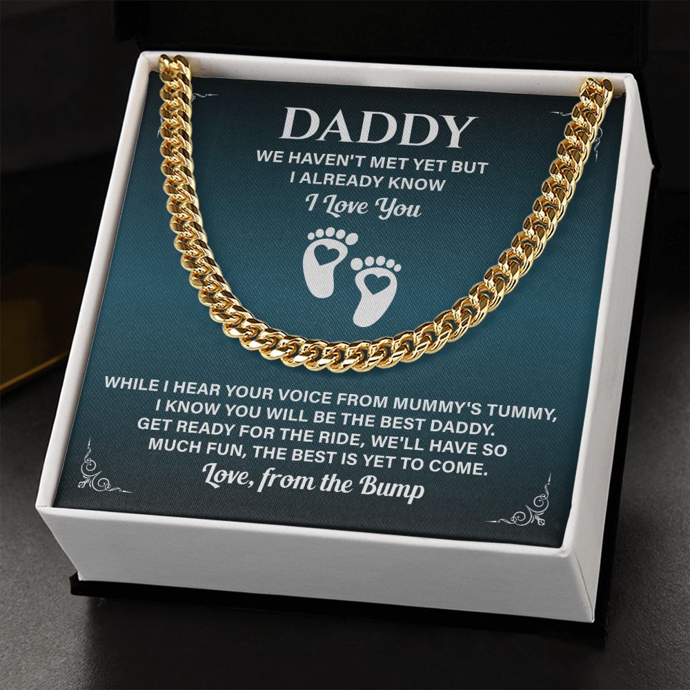 Daddy Necklace Gift From Baby Bump With Message Card
