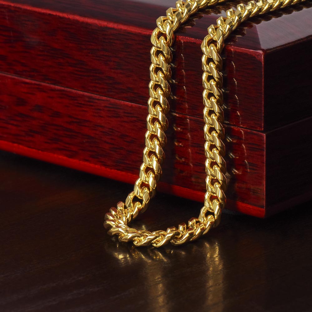 To My Daddy, I Can't Wait To Meet You Daddy, Lovely Necklace & Message Card From Children, Cuban Link Chain For Man