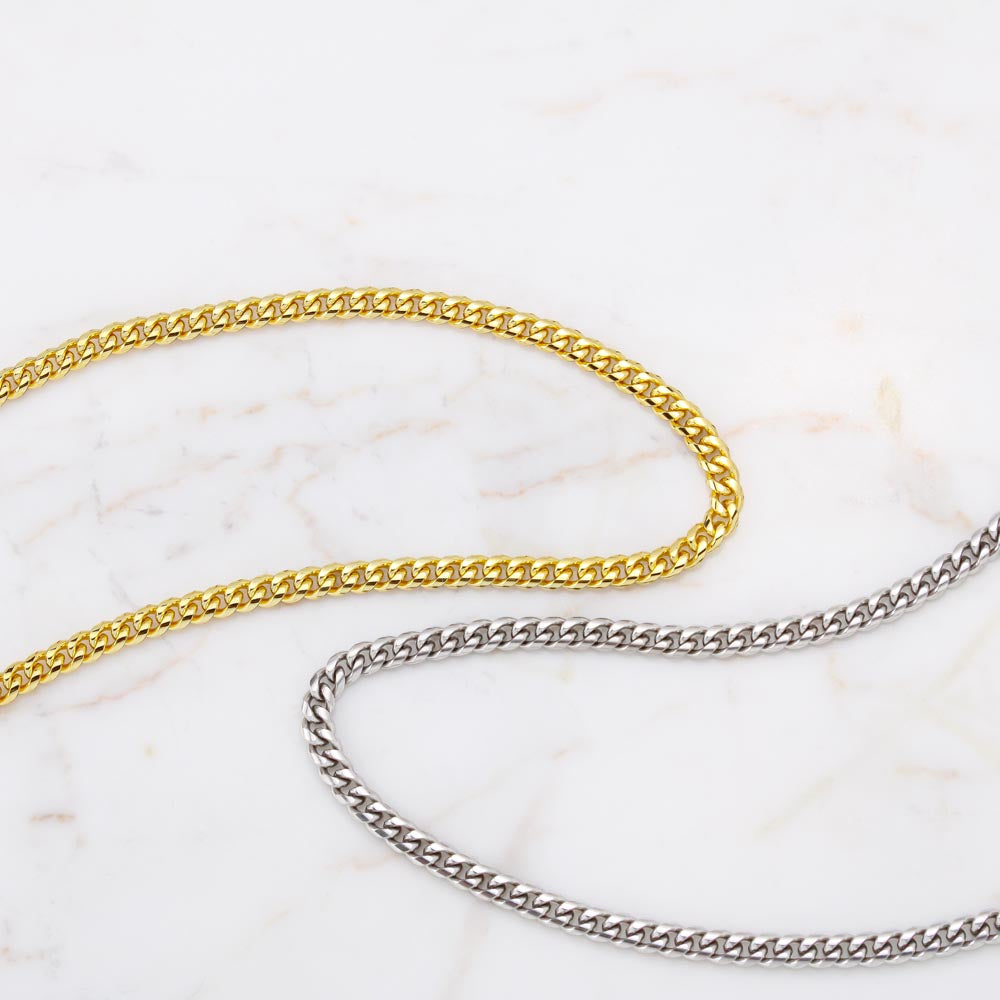 Our Son To Be Proud From Dad And Mom - Cuban Link Chain Necklace Gifts To Make Her Happy