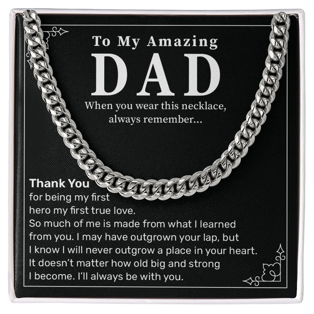 Dad Necklace Gift from Daughter with Emotional Message