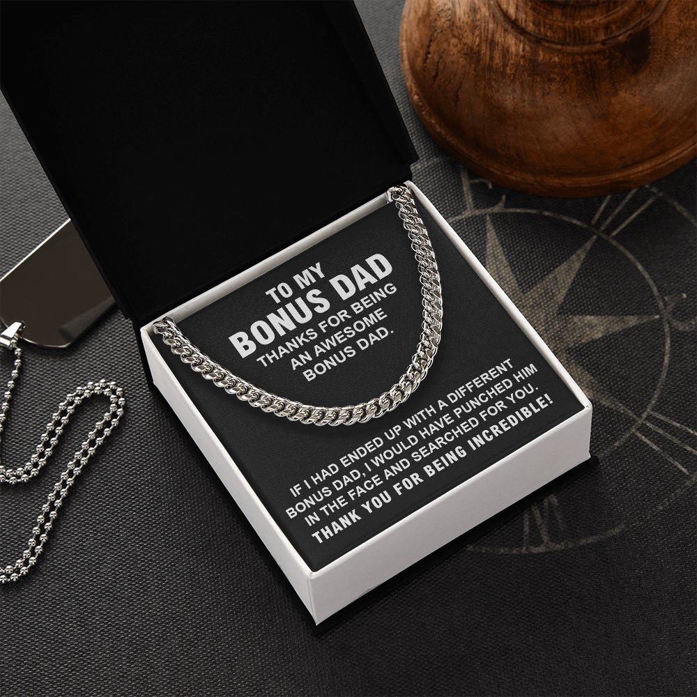 Funny Bonus Dad Gifts - Cuban Chain With Message Card