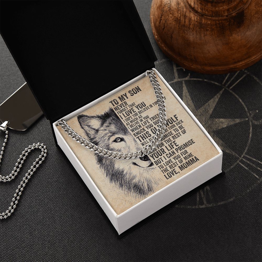 To My Son Never Forget That I Love You - 14k Yellow Gold Finish Lovely Gifts From Mamma With Heartfelt Message Card