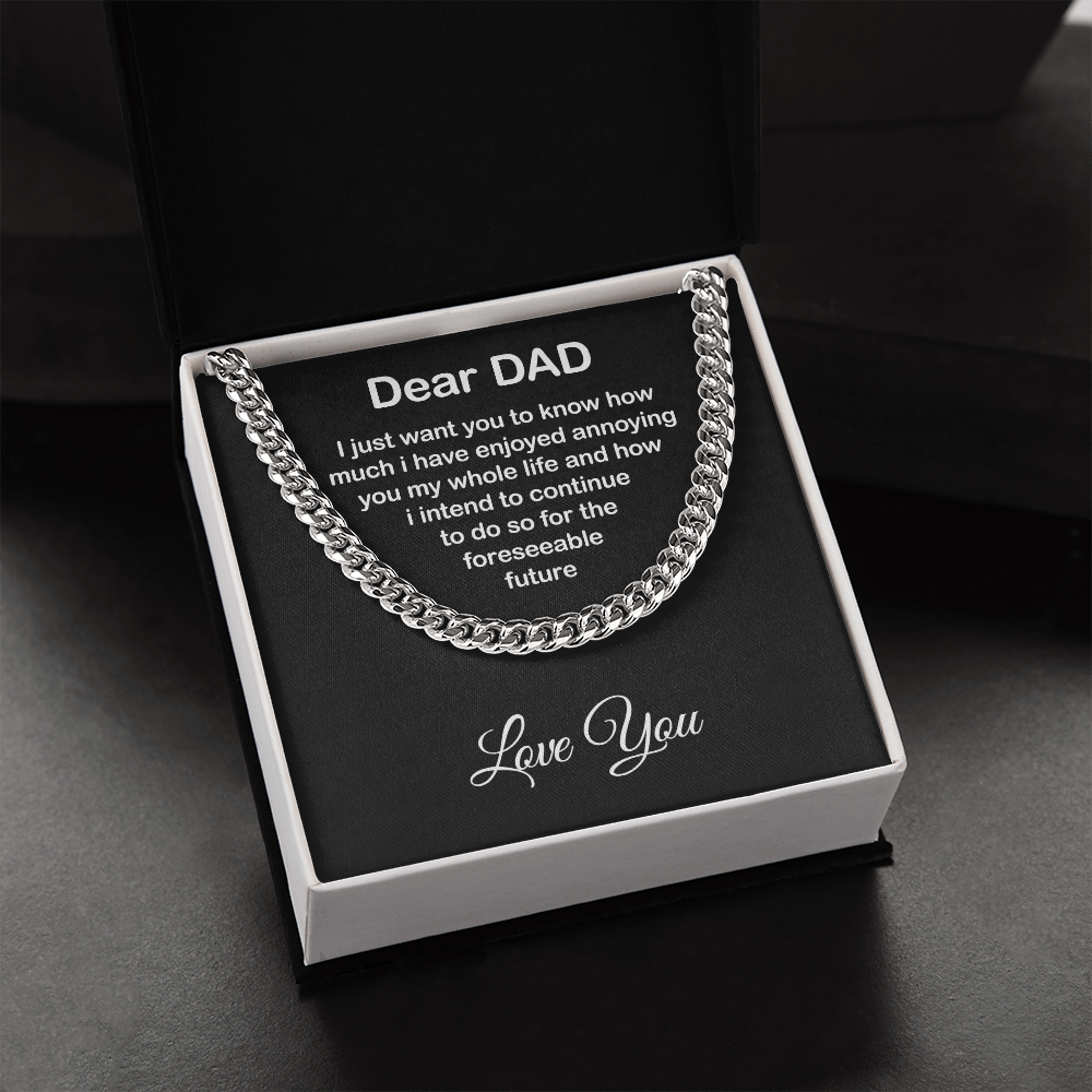 Funny Gift for Dad from Daughter or Son – King Chain with Sarcastic Message