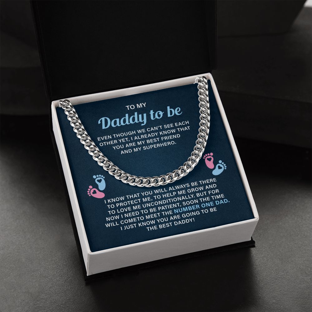 Daddy To Be Necklace Gift From Bump With Message Card