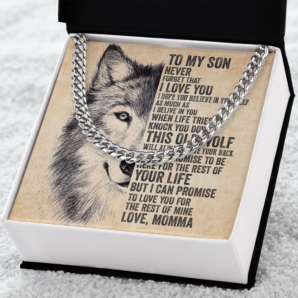 To My Son Never Forget That I Love You - 14k Yellow Gold Finish Lovely Gifts From Mamma With Heartfelt Message Card