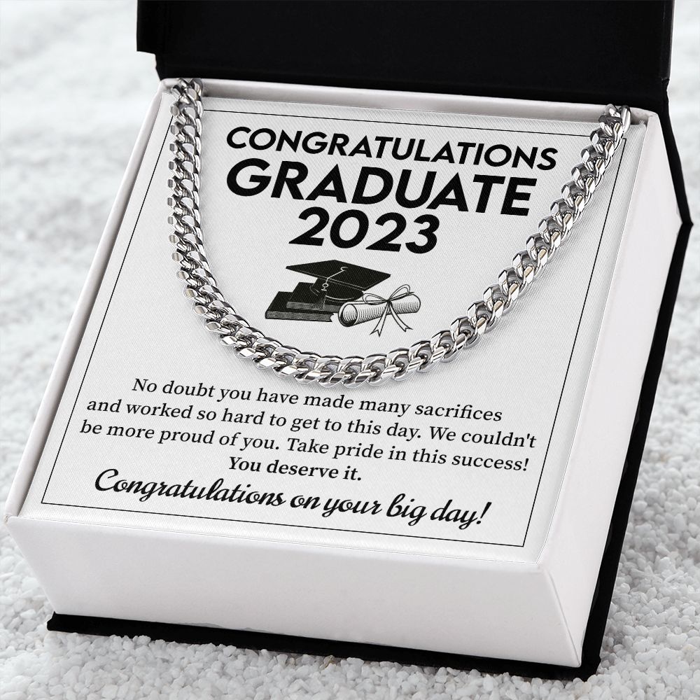 Personalized Graduation Cuban Chain Necklace Gift