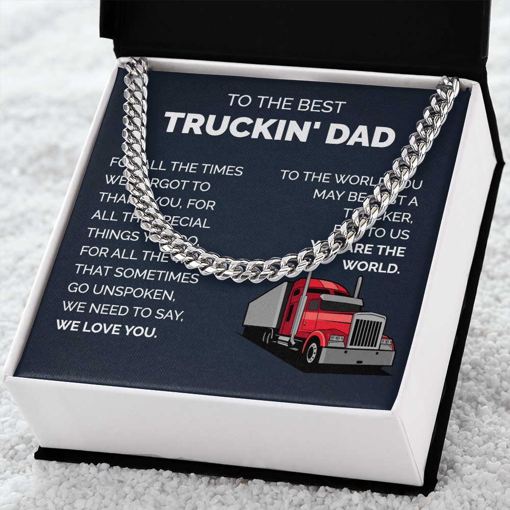 Chain Gift For Trucker Dad with Message Card from Kids