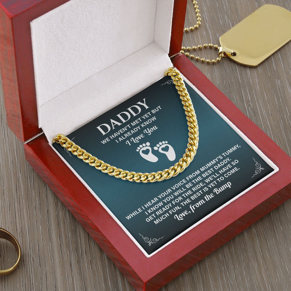 Daddy Necklace Gift From Baby Bump With Message Card