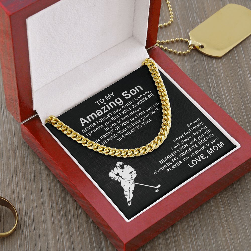 To My Amazing Son Never Forget That How Much I Love You - Stainless Steel Cuban Link Chain For Man