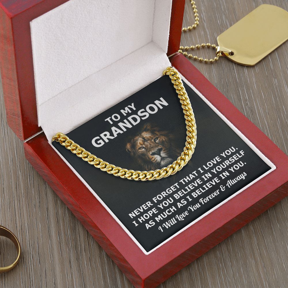 To my grandson - Never forget that I love you. I will love you forever and always
