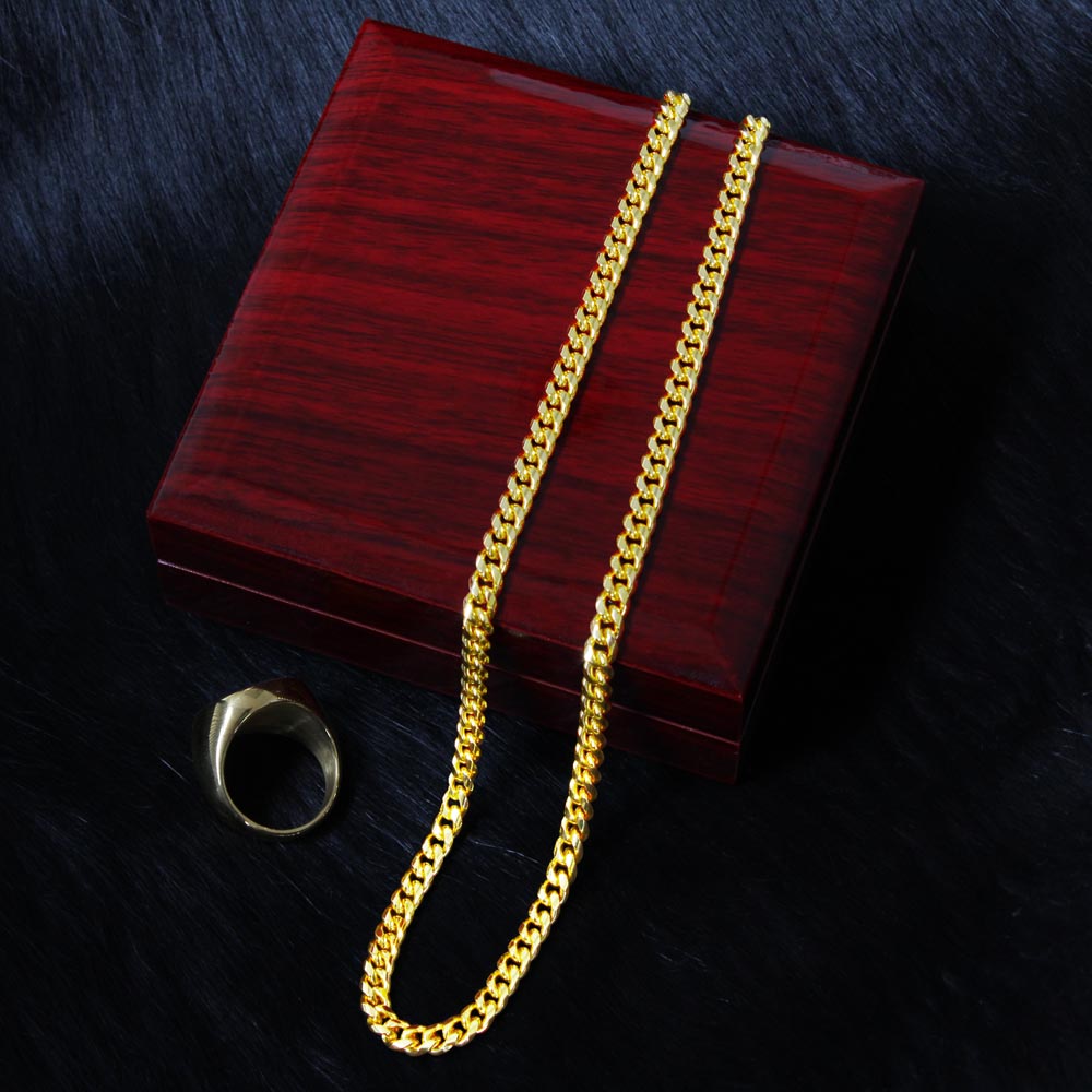 Stepped Up Dad Cuban Link Chain Gift – Bonus Dad Necklace