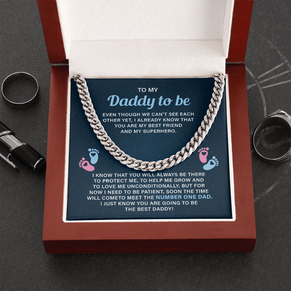Daddy To Be Necklace Gift From Bump With Message Card