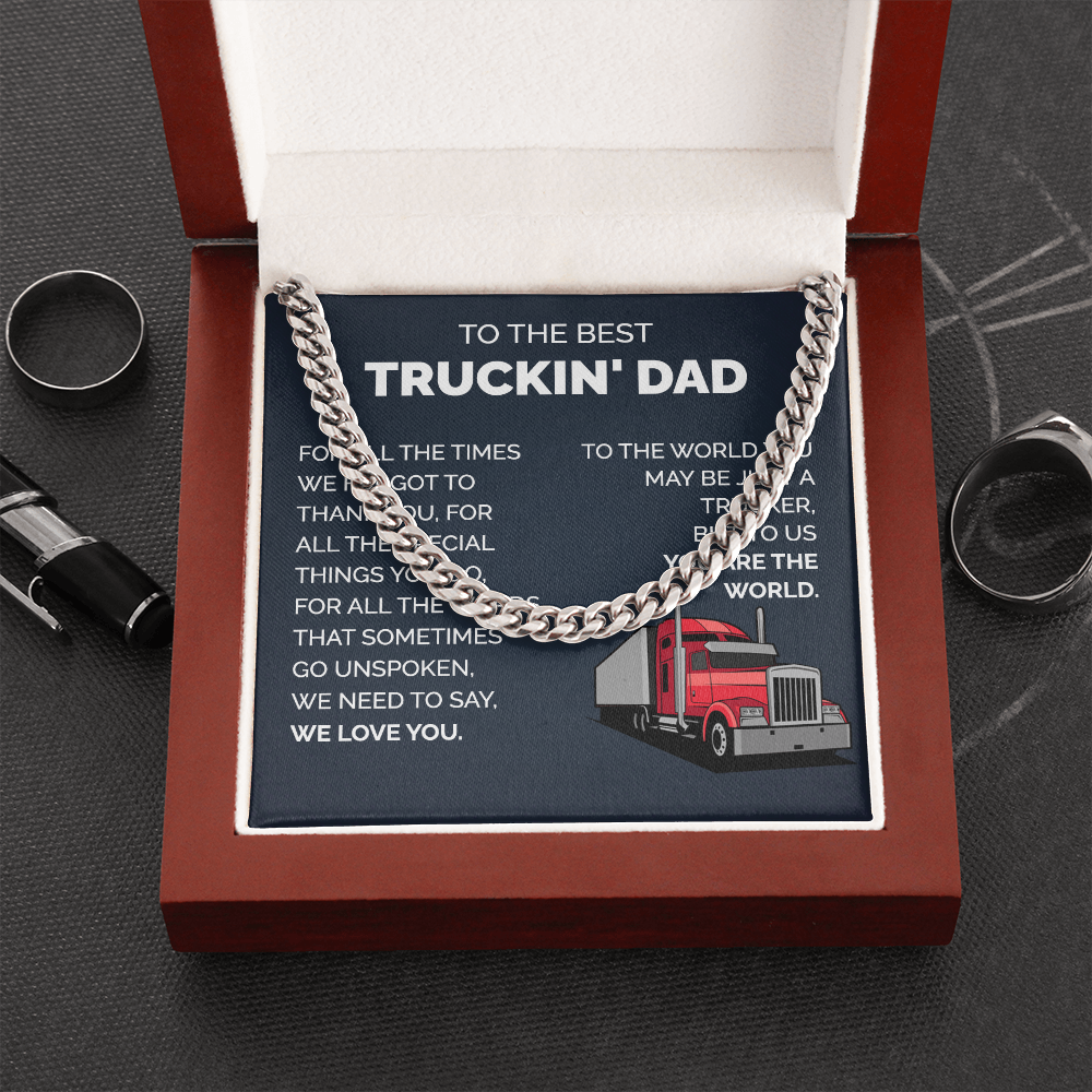 Chain Gift For Trucker Dad with Message Card from Kids