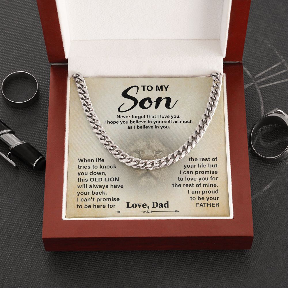 To My Son Never Forget That I Love You - Necklace Gift For Birthday Valentine's Day With Heartfelt Message