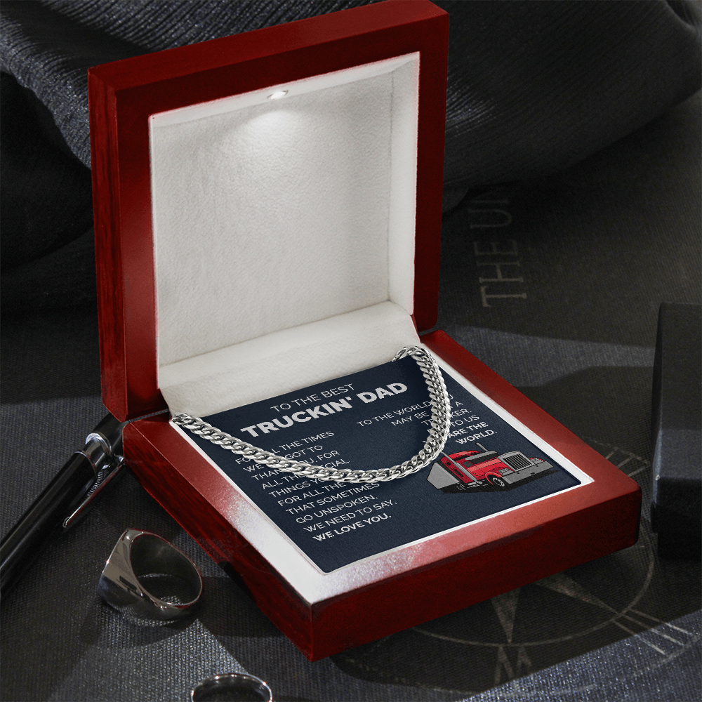 Chain Gift For Trucker Dad with Message Card from Kids
