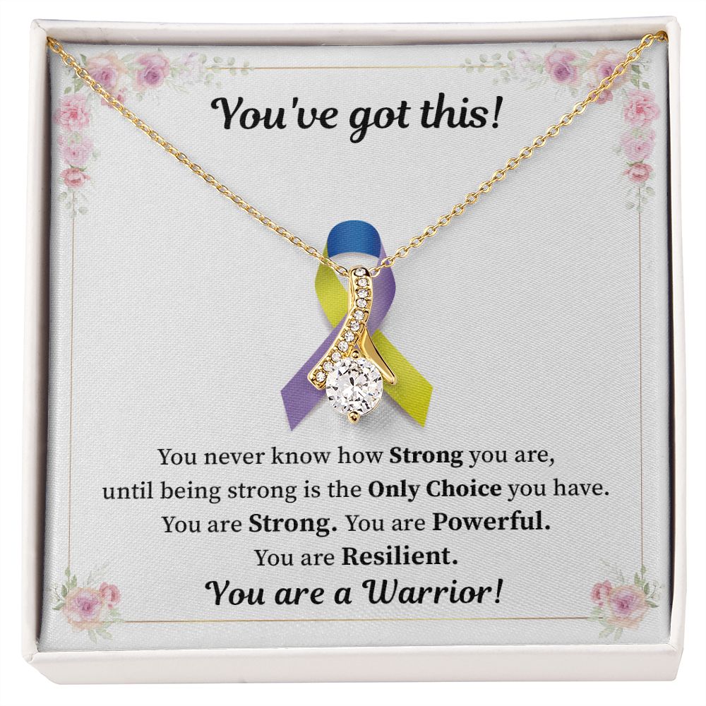 Bladder Cancer - Blue Yellow Purple Ribbon Awareness