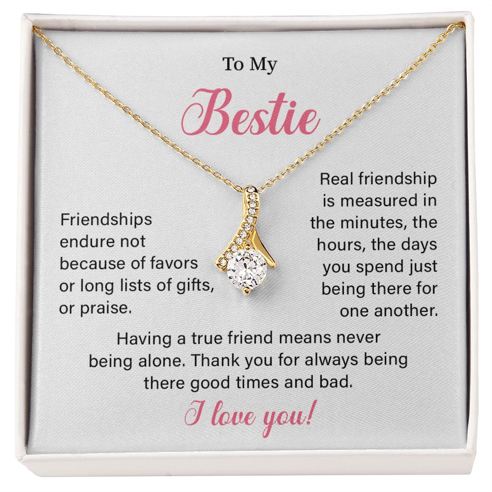 To My Bestie Gift for Girlfriend Best Friends Sentimental Love Necklace With Meaning Full Massage Card and Elegent Box