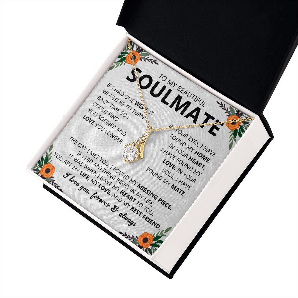 Soulmate Drop Pendant Necklace with Love Card