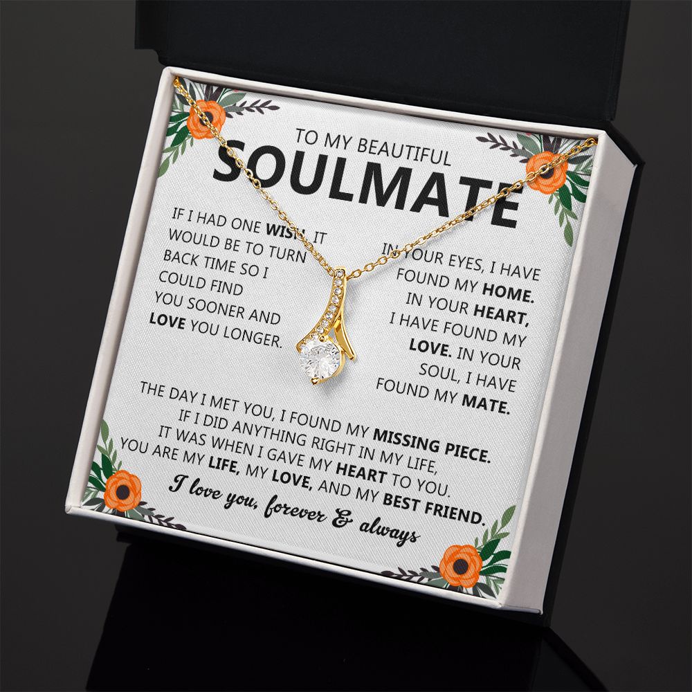 Soulmate Drop Pendant Necklace with Love Card