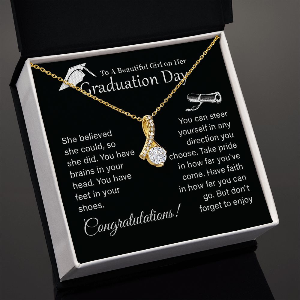 Graduation Necklace Gift For Girl With Encouragement Card