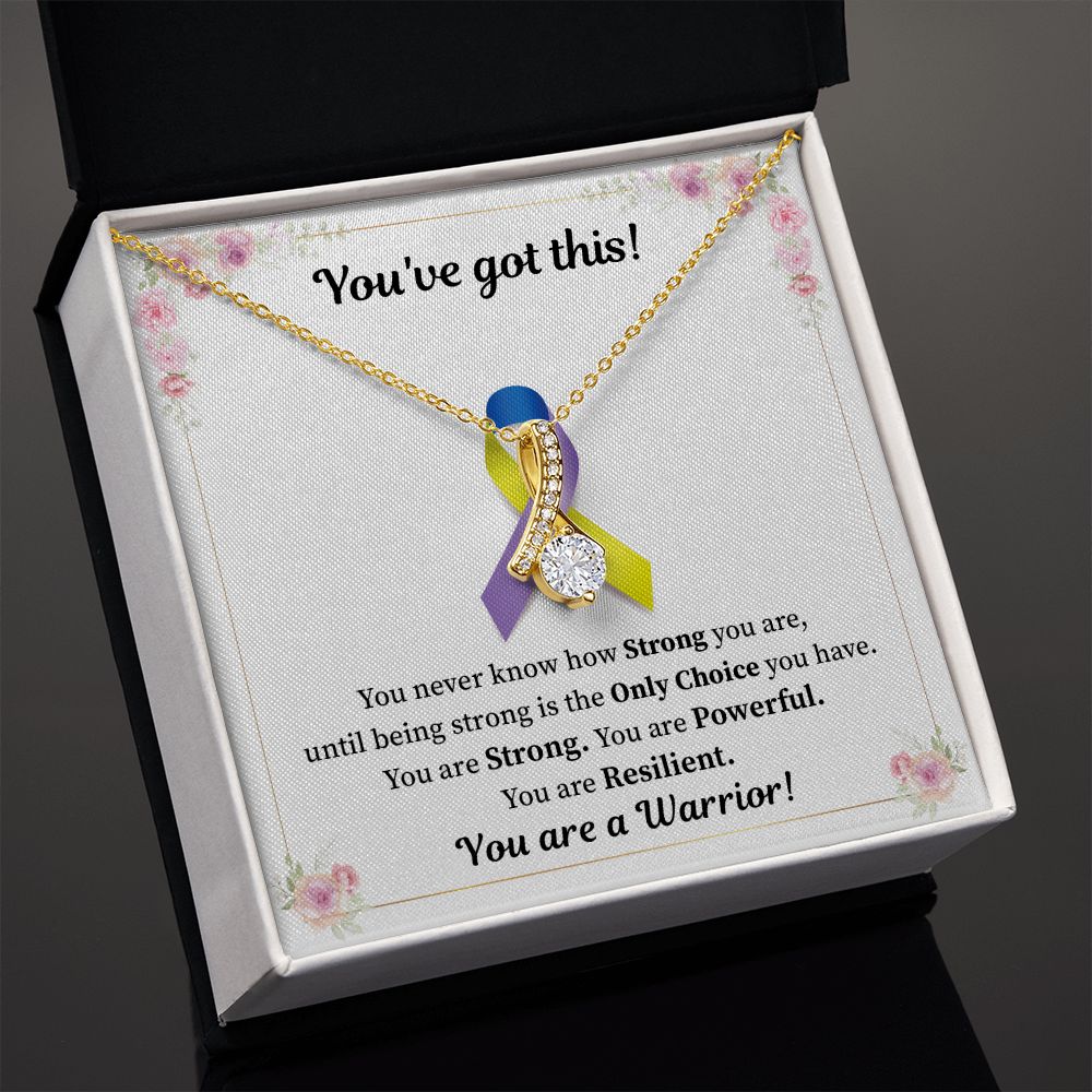 Bladder Cancer - Blue Yellow Purple Ribbon Awareness