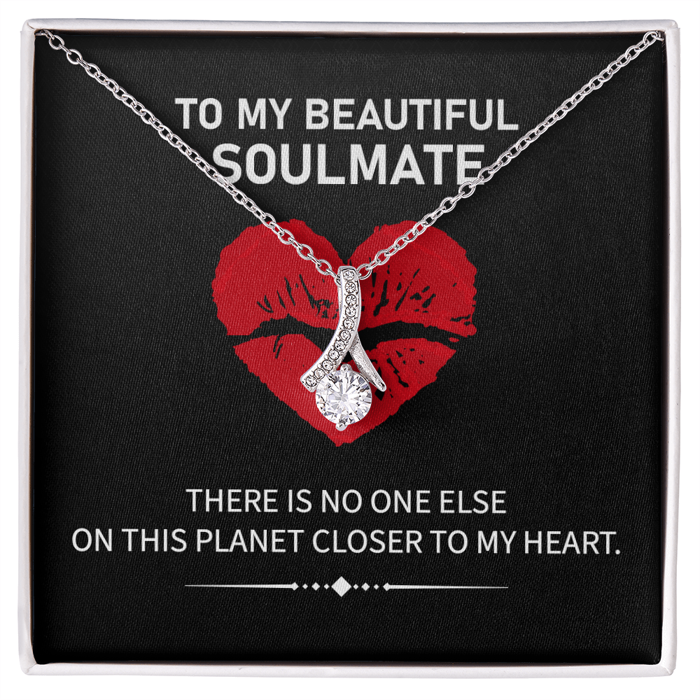 Soulmate Necklace Gift with Heartfelt Message Card