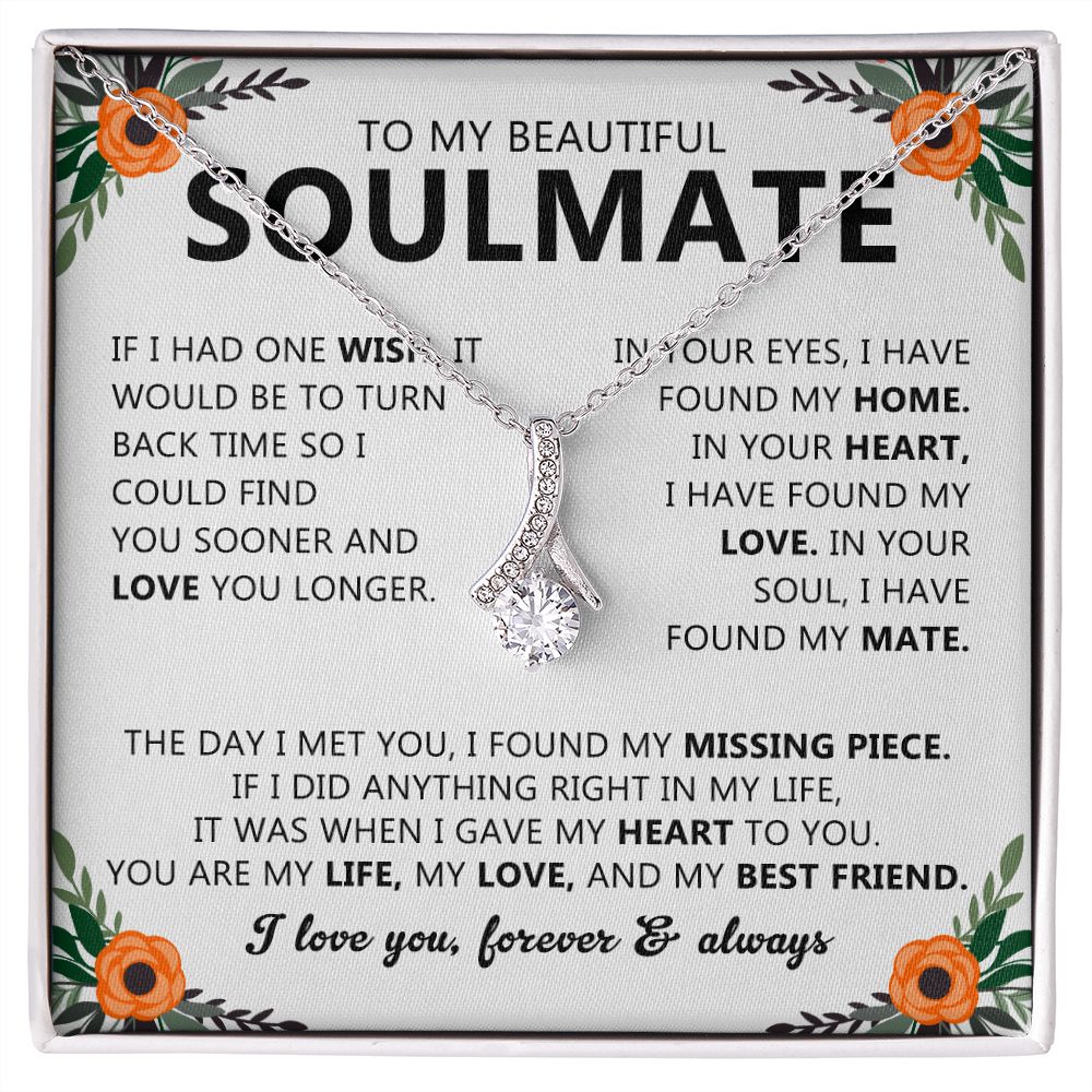 Soulmate Drop Pendant Necklace with Love Card