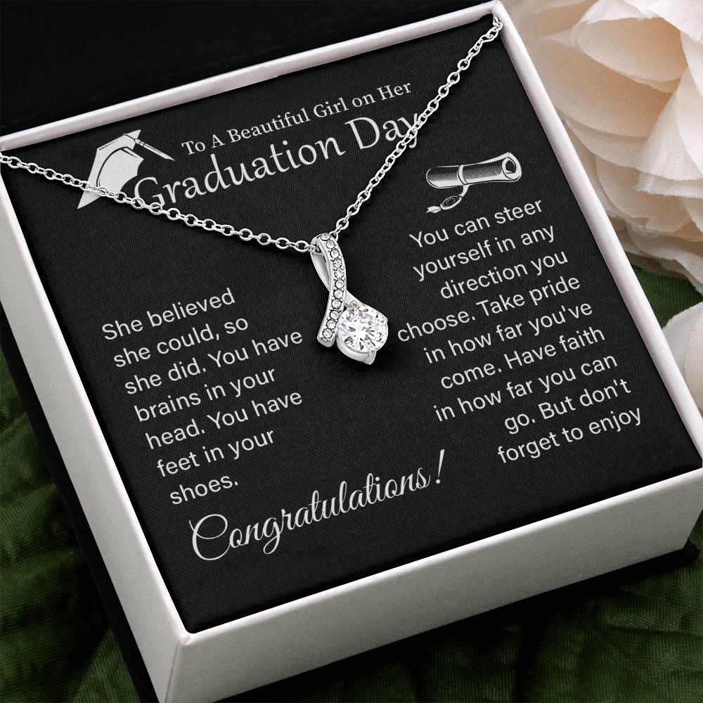 Graduation Necklace Gift For Girl With Encouragement Card