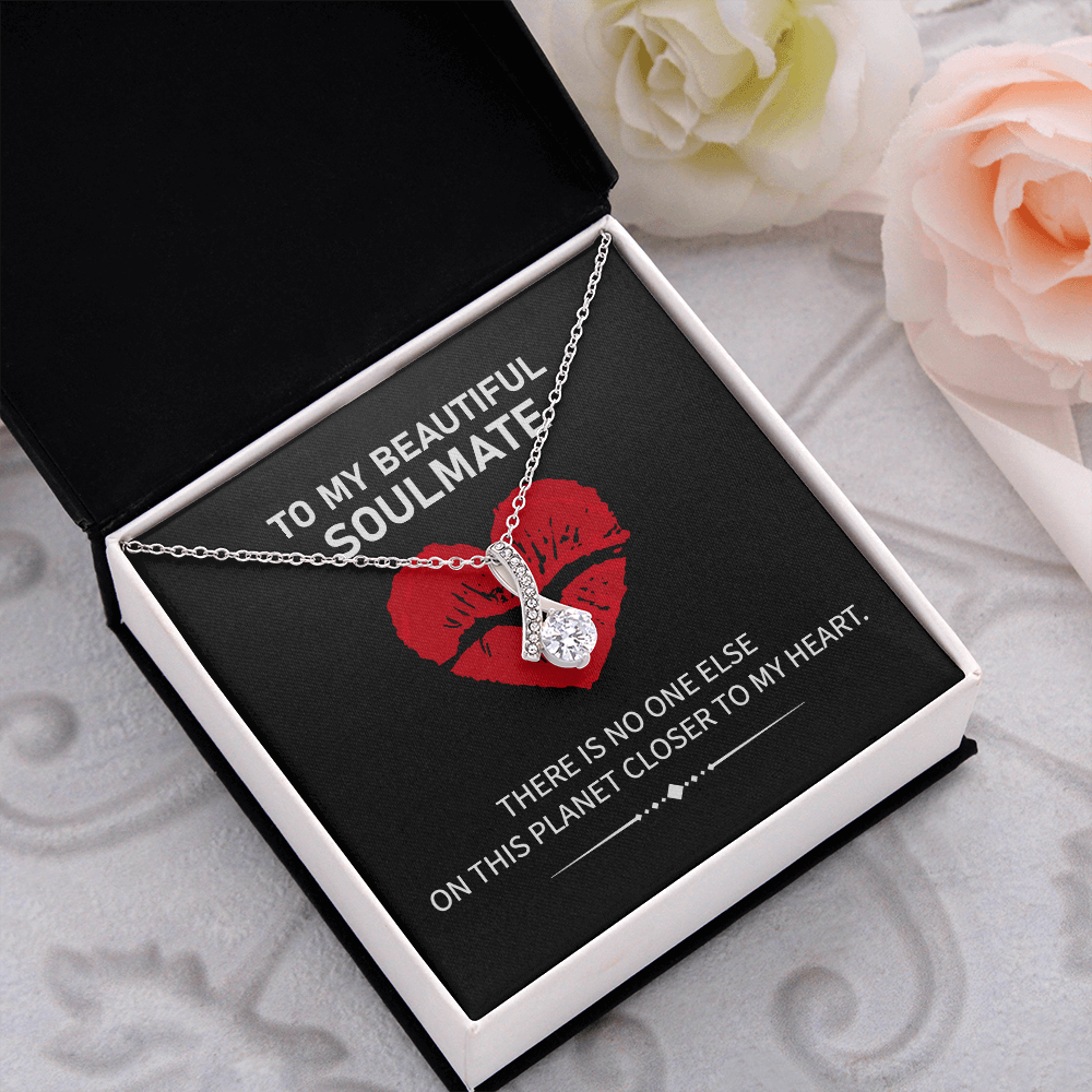 Soulmate Necklace Gift with Heartfelt Message Card