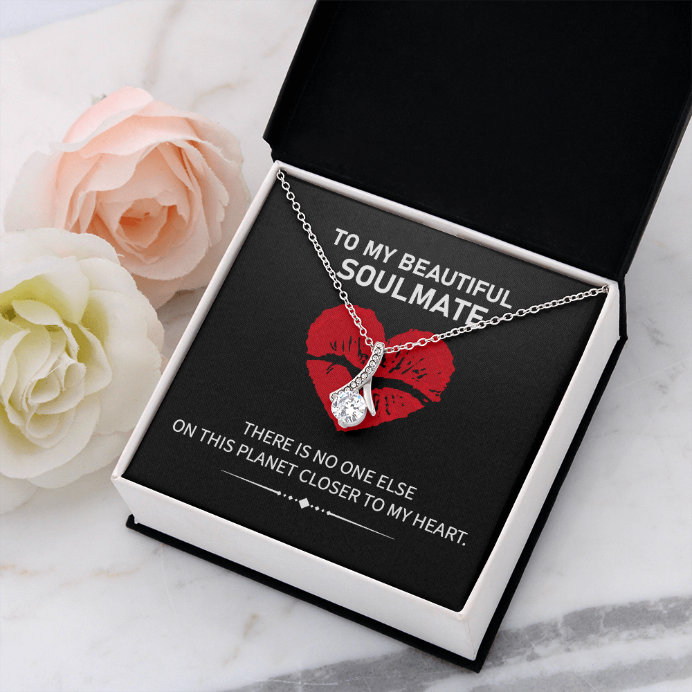 Soulmate Necklace Gift with Heartfelt Message Card