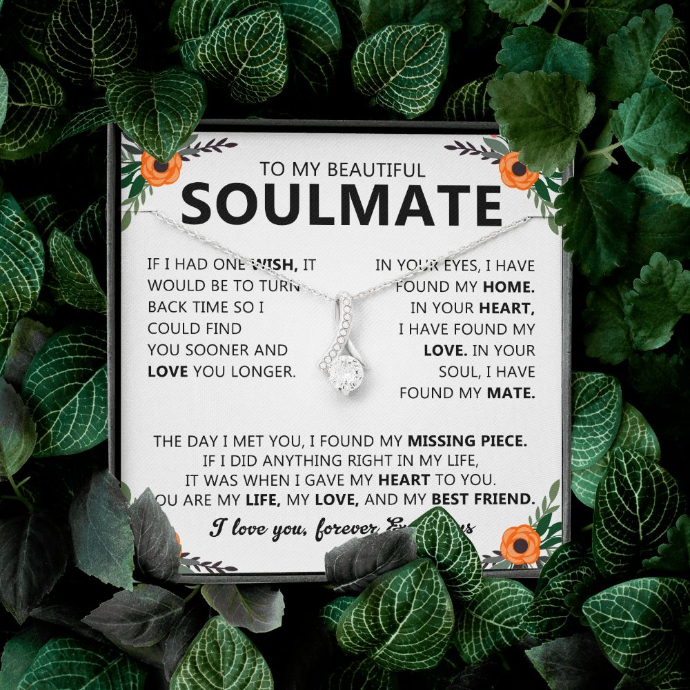 Soulmate Drop Pendant Necklace with Love Card