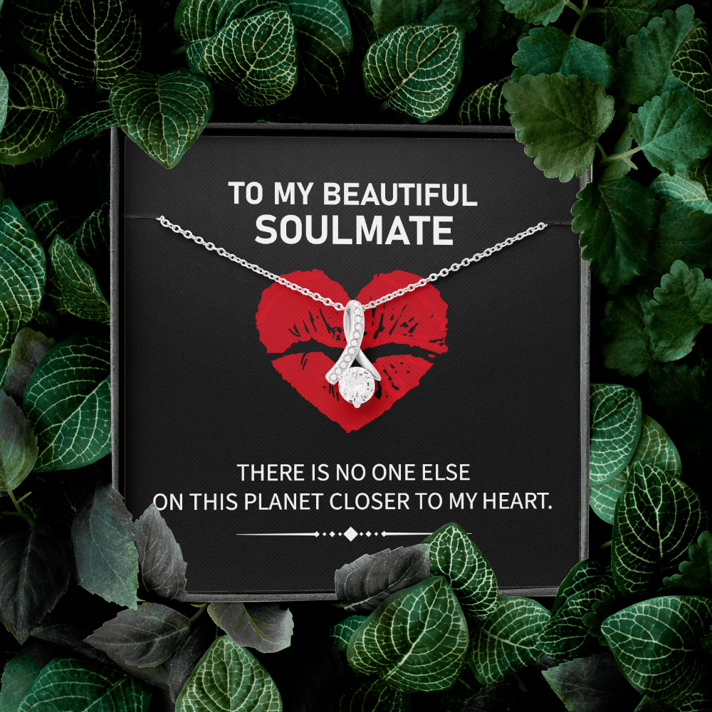 Soulmate Necklace Gift with Heartfelt Message Card
