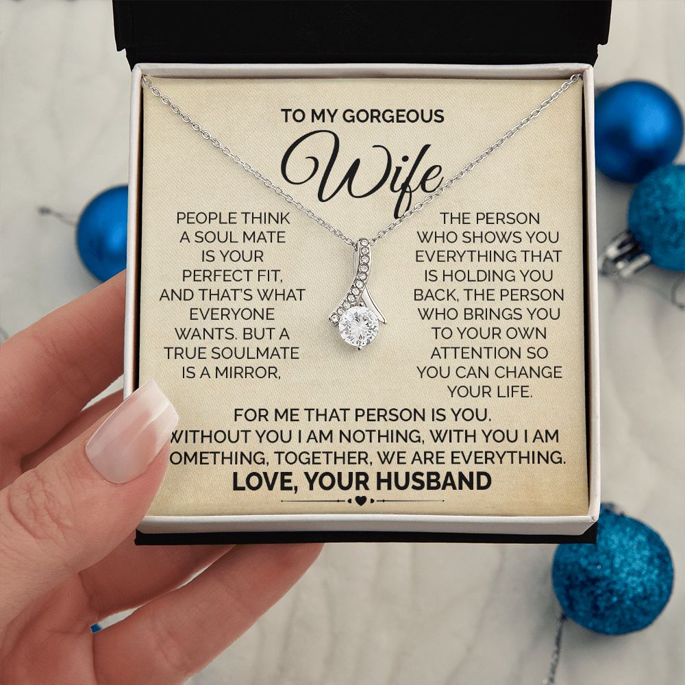 Wife Soulmate Necklace from Husband With Message Card