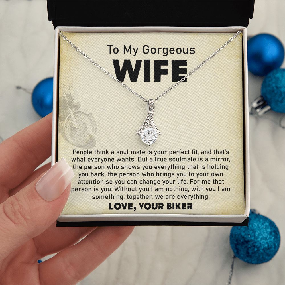 Wife Necklace Gift From Biker Husband With Message Card