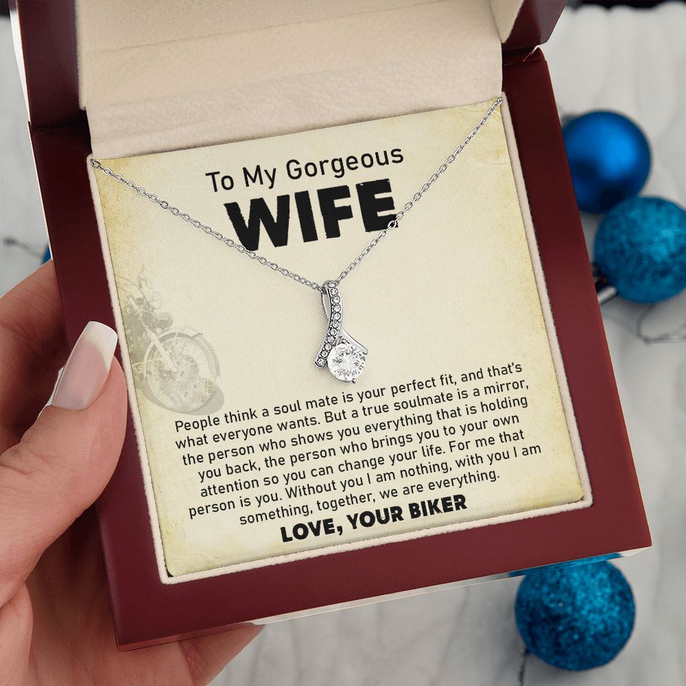 Wife Necklace Gift From Biker Husband With Message Card