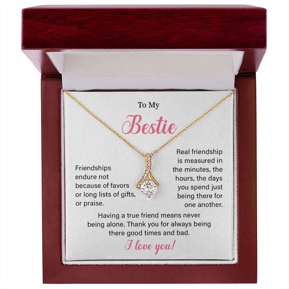 To My Bestie Gift for Girlfriend Best Friends Sentimental Love Necklace With Meaning Full Massage Card and Elegent Box