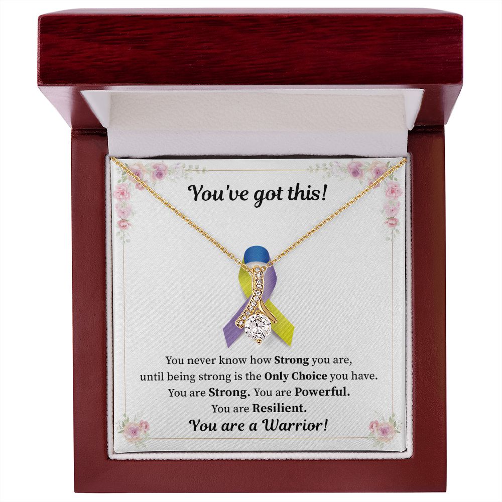 Bladder Cancer - Blue Yellow Purple Ribbon Awareness